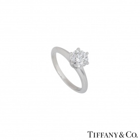 Tiffany & Co. Platinum Diamond Setting Ring 1.01ct E/VS1